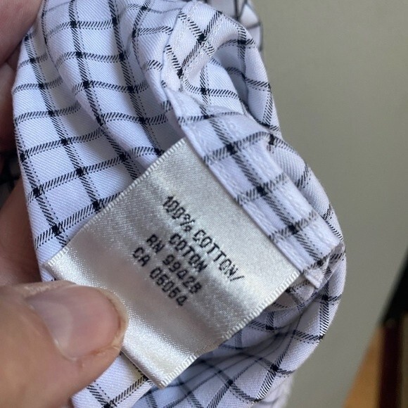 Men’s Bugatchi Dress Shirt in white/black stripes. 16.5/41 NBW - Picture 5 of 5